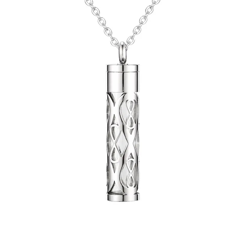 Colgante de contenedor de aceite esencial, medallón hueco de acero inoxidable, joyería, botella de vidrio, difusor de Perfume, collar de aromaterapia