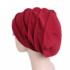 Gorro respirable para mujer, turbante Hijabs para mujer, gorro de tela elástica para la cabeza, gorro suave con volantes para quimio contra el cáncer, bufanda musulmana, venta al por mayor