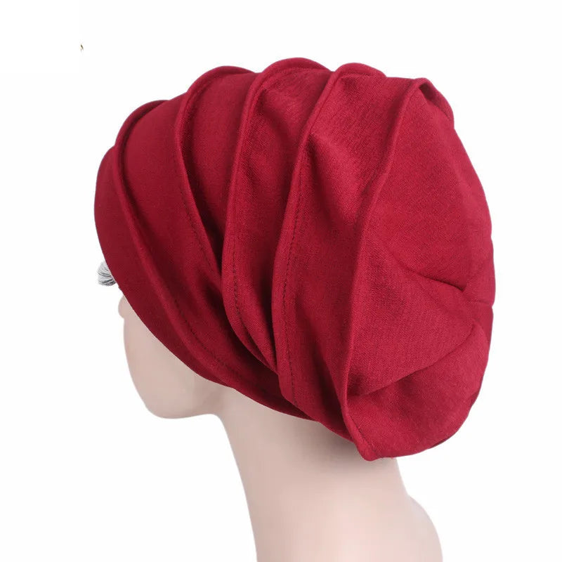 Gorro respirable para mujer, turbante Hijabs para mujer, gorro de tela elástica para la cabeza, gorro suave con volantes para quimio contra el cáncer, bufanda musulmana, venta al por mayor