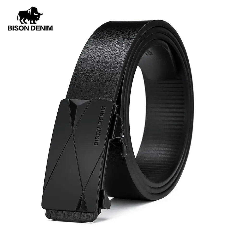 Cinturón De Cuero Para Negocios Hebilla Automática Elegancia Clásica Tica