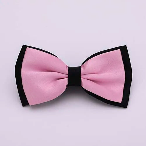 Pajarita ajustada para hombre, pajarita clásica de color negro y dorado, color rojo, verde, rosa, azul y blanco