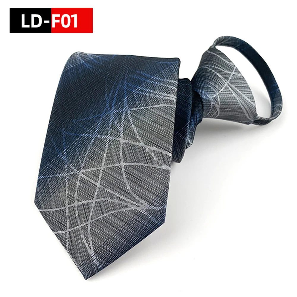 Corbata Preatada Unisex | Cremallera | Rayas y Floral | Cachemira