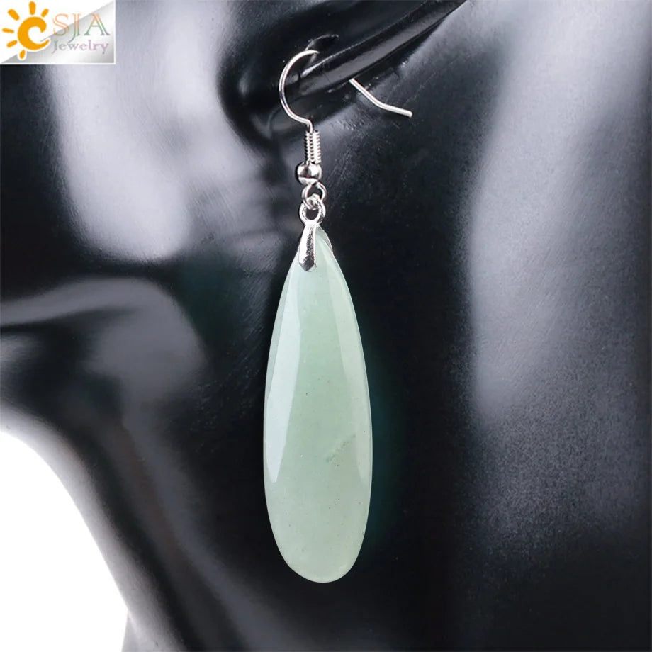 Pendientes de Concha de Abulón Natural con Colgante de Gota