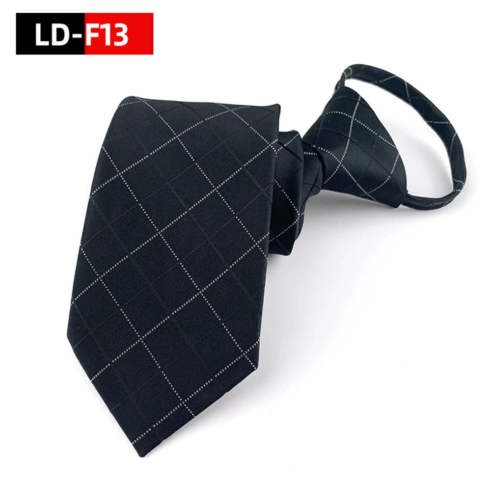 Corbata Preatada Unisex | Cremallera | Rayas y Floral | Cachemira