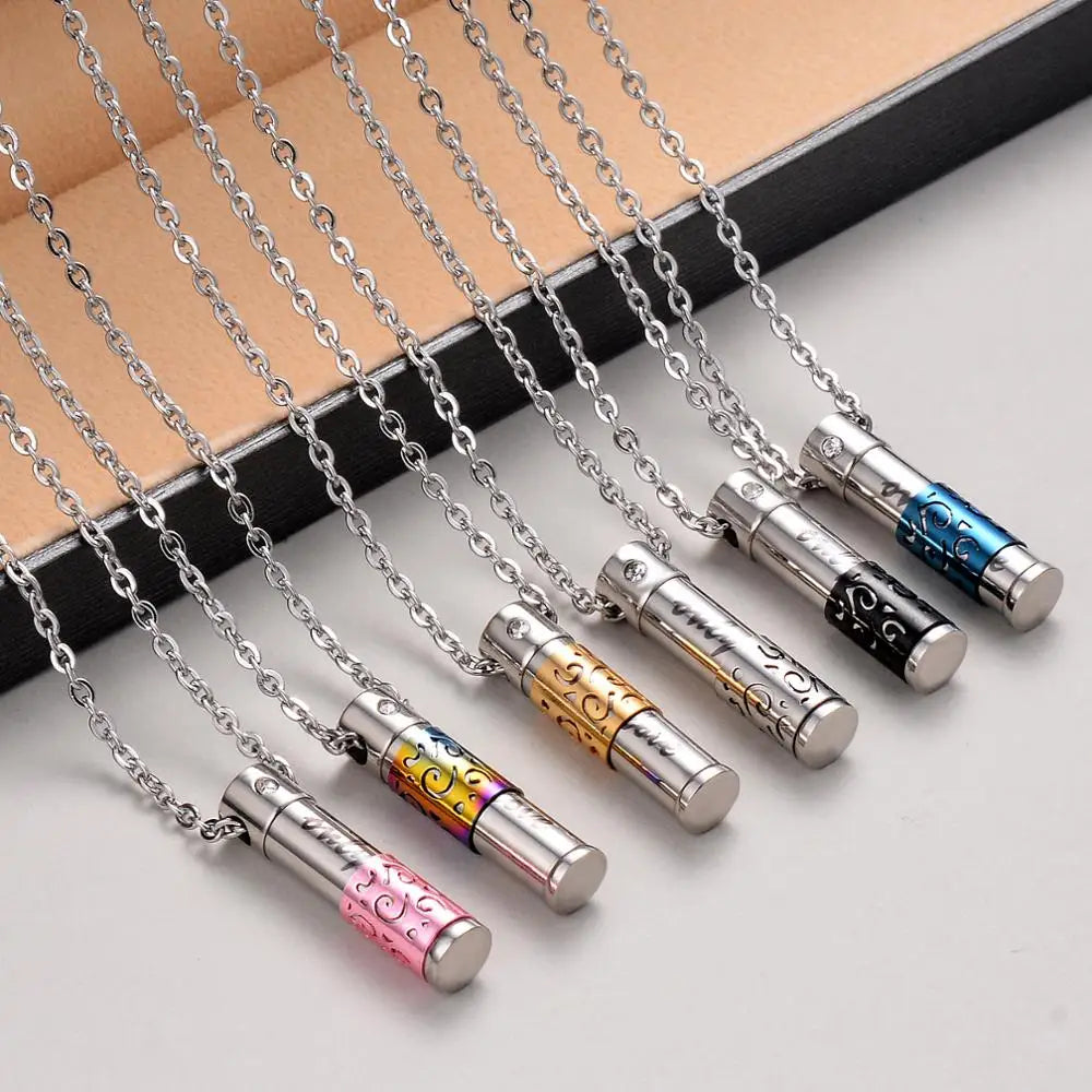 Colgante Cilindro Acero Inoxidable Clásico Minimalista Unisex | Joyería Duradera