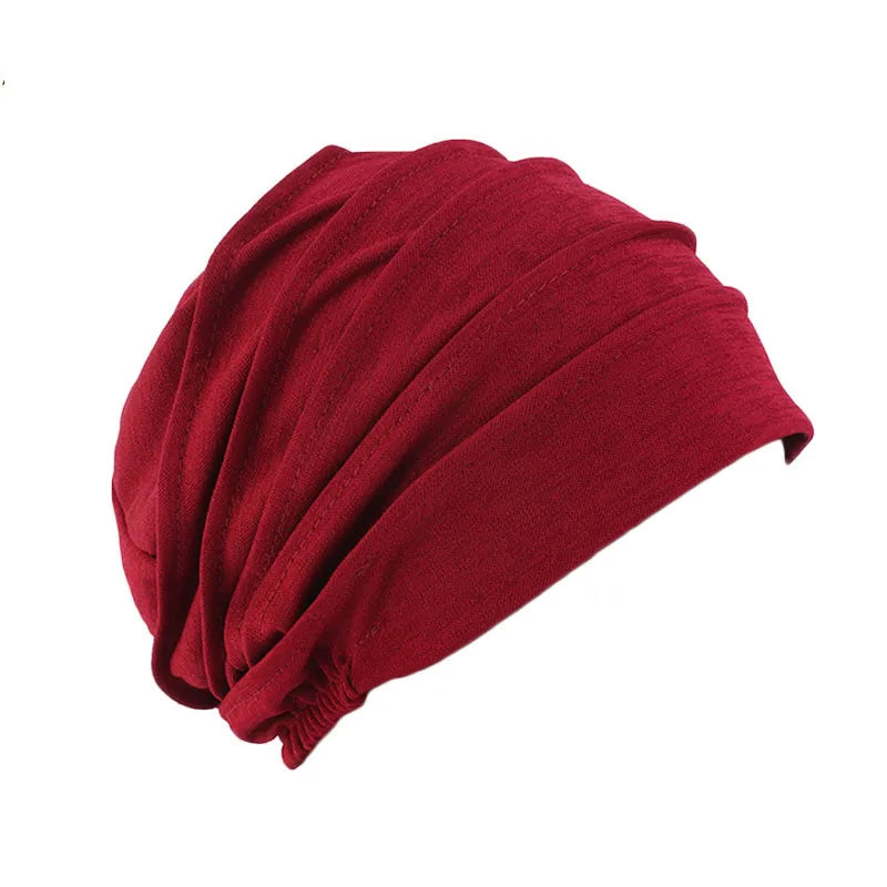 Gorro respirable para mujer, turbante Hijabs para mujer, gorro de tela elástica para la cabeza, gorro suave con volantes para quimio contra el cáncer, bufanda musulmana, venta al por mayor