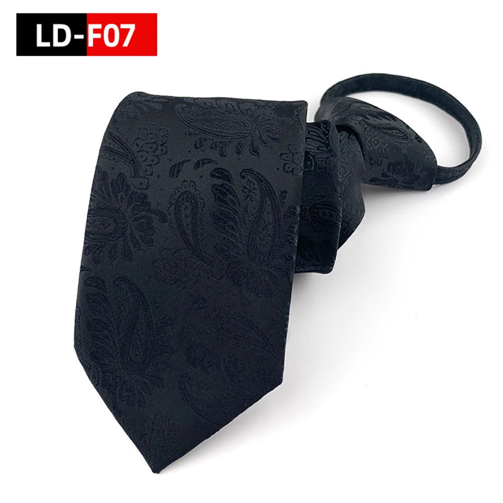 Corbata Preatada Unisex | Cremallera | Rayas y Floral | Cachemira
