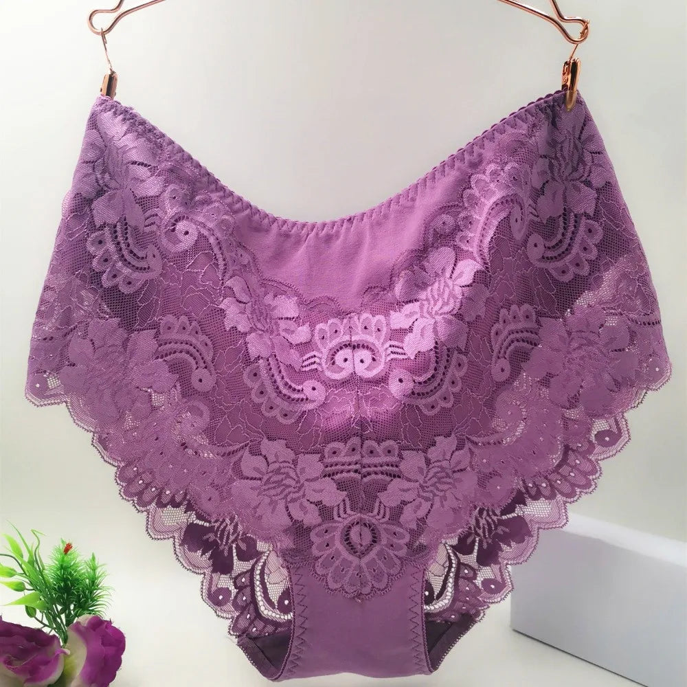 Bragas de Algodón con Encaje | Talla Grande 7XL