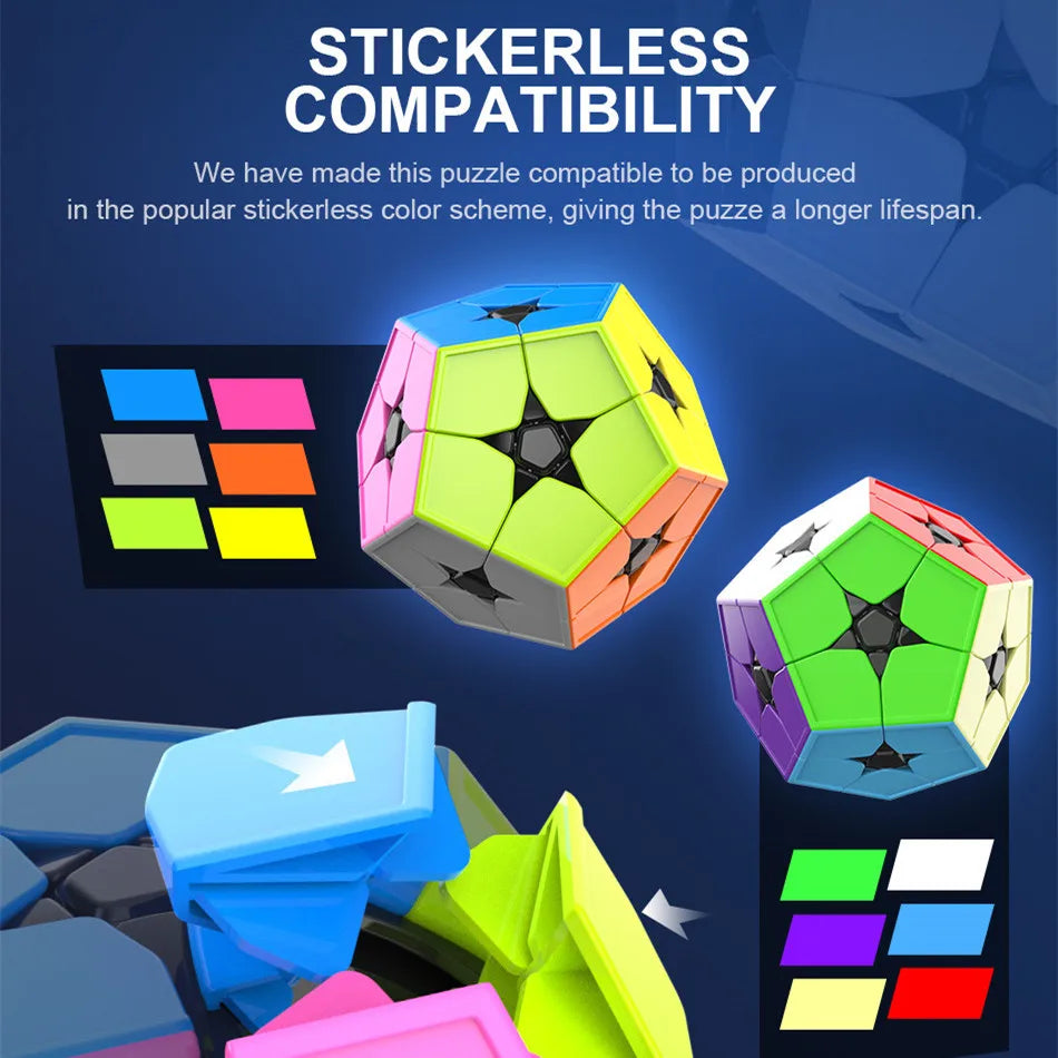 Moyu MoFang JiaoShi Meilong 2x2 Megaminx stickerless Magic Cube Kilominx dodecaedro 2x2 Color Kibiminx Speed Cube