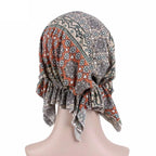Nueva bufanda musulmana de bambú preatada, gorro de quimio para mujer, turbante para mujer, sombrero, pañuelo para la cabeza, pañuelos para el cáncer, accesorios para el cabello