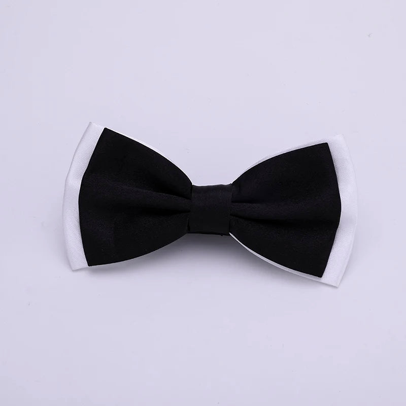 Pajarita ajustada para hombre, pajarita clásica de color negro y dorado, color rojo, verde, rosa, azul y blanco