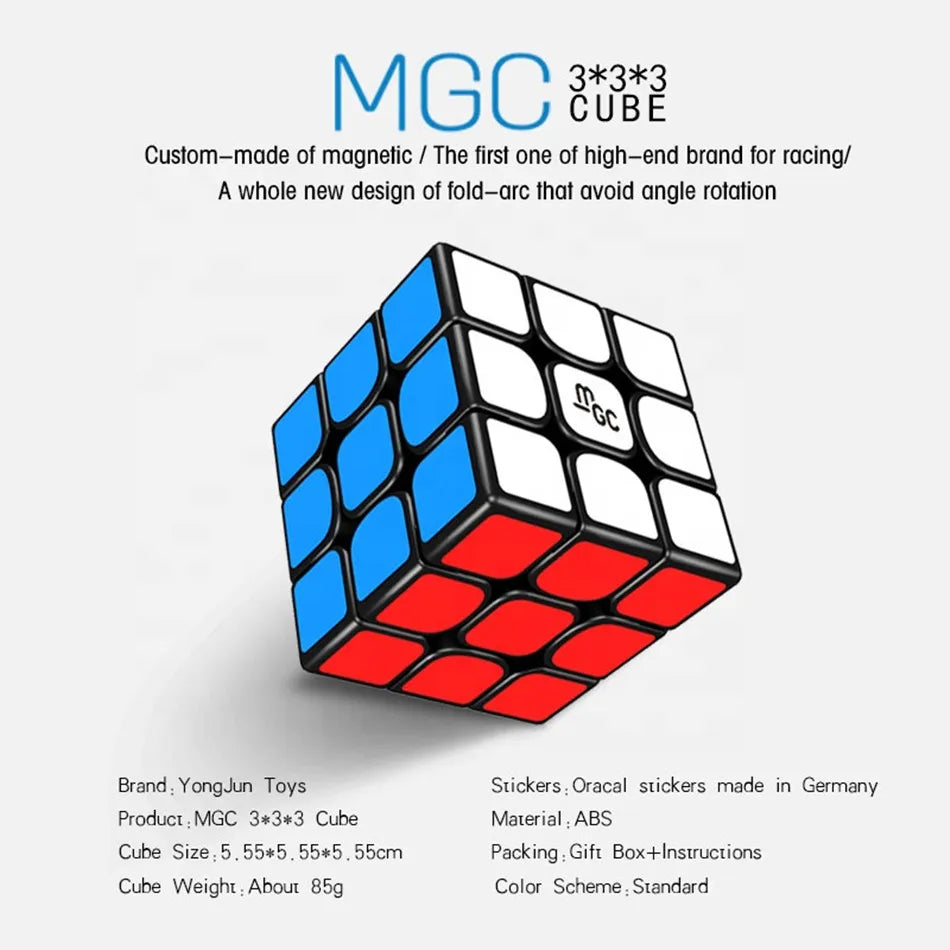 Yj MGC-cubo mágico magnético, 3x3x3, cubos de velocidad, núcleo negro, rompecabezas, juguetes, regalo para niños y adultos, juego de cubo profesional