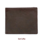 GENODERN-billeteras de cuero de vaca con bolsillo para monedas para hombre, monedero masculino Vintage, bloqueo RFID, Cartera de cuero genuino con tarjeteros