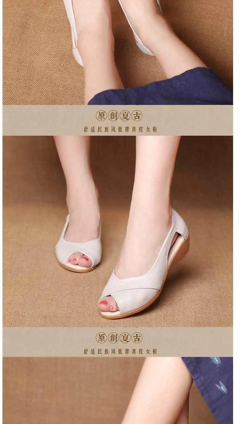 Sandalias de Cuña Planas | Punta Abierta | Tallas 41-42 | Genuinas