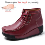Botas Botines de Cuero Genuino para Mujer Tobillera Invierno Plataforma
