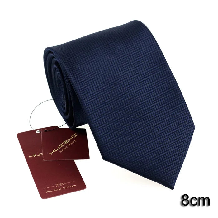 Corbata Jacquard Azul Oscuro Para Hombres Negocios Estilo Tico Elegante