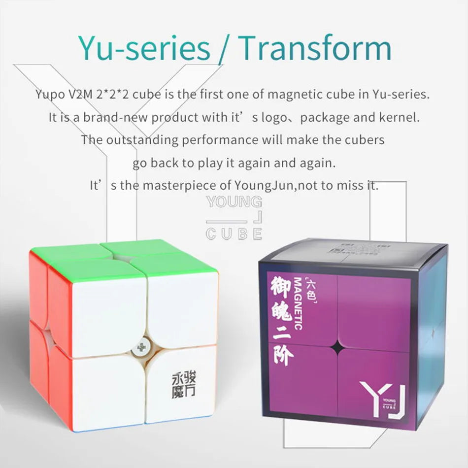 Yongjun-cubo magnético de plástico ABS para niños, cubo mágico educativo de juguete de 2x2x2, de 5x5x5Cm, modelo Yupo V2M