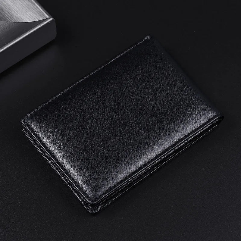 GENODERN RFID bloqueando hombres Mini cuero Ultra moda dólar delgado bolso masculino