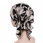 Nueva bufanda musulmana de bambú preatada, gorro de quimio para mujer, turbante para mujer, sombrero, pañuelo para la cabeza, pañuelos para el cáncer, accesorios para el cabello