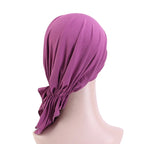 Nueva bufanda musulmana de bambú preatada, gorro de quimio para mujer, turbante para mujer, sombrero, pañuelo para la cabeza, pañuelos para el cáncer, accesorios para el cabello