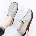Mocasines Oxford de Cuero Azul | Costura Detallada | Zapatos Planos | Para Todas las Estaciones