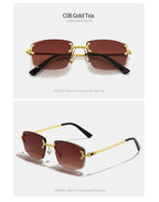 Gafas de Sol CATERSIDE | Cobre y Lentes Degradados Azules | Cuadradas Sin Montura | Lujo Unisex