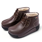 Botas Botines de Cuero Genuino para Mujer Tobillera Invierno Plataforma