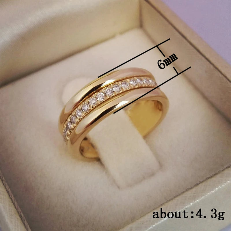 Huitan 2020 nuevo anillo de boda de moda para mujer Micro pavimentado Cubiz Zircon anillos de dedo accesorios de joyería de compromiso femenino