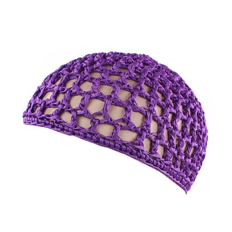 Nueva redecilla de punto suave para el cabello, gorro de redecilla de punto de rayón, gorro para el cuidado del cabello, cubierta nocturna para dormir de ganchillo, turbantes, accesorios de herramientas de estilismo