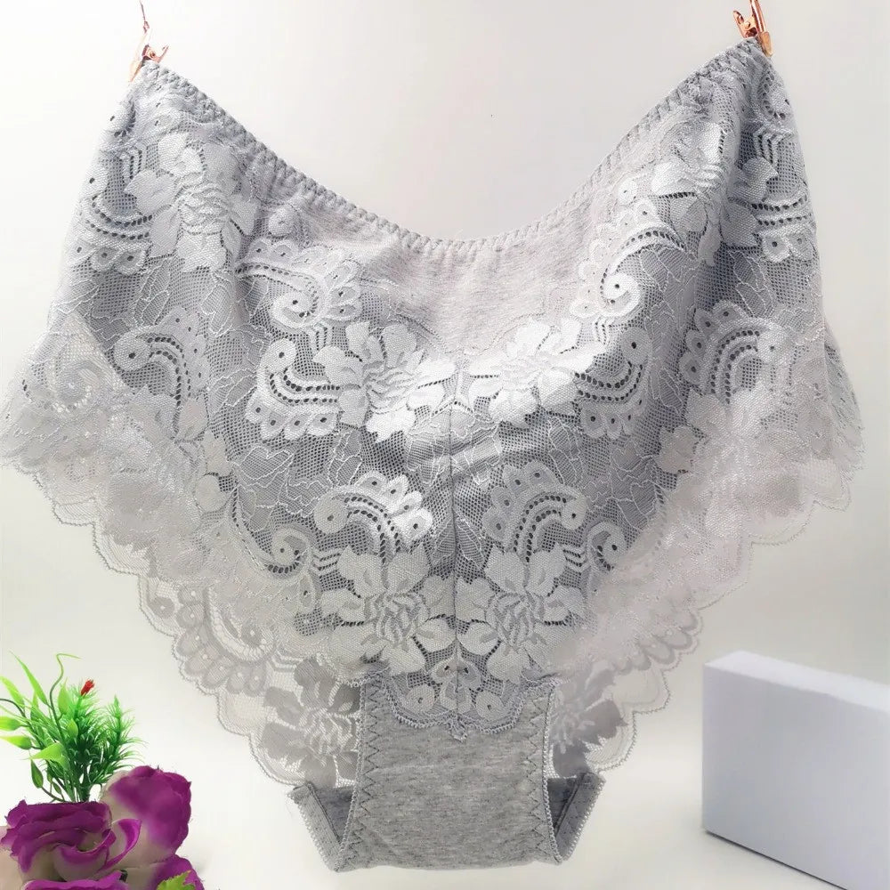 Bragas de Algodón con Encaje | Talla Grande 7XL