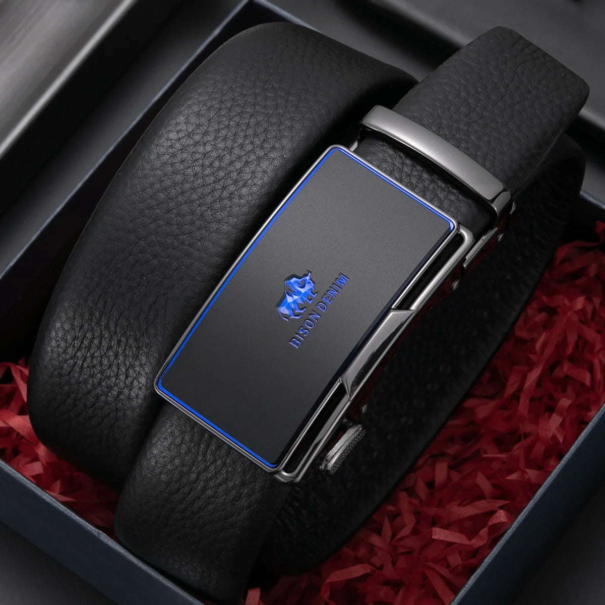 Cinturón Tico Hebilla Automática Cuero Vacuno Estilo Casual Elegante