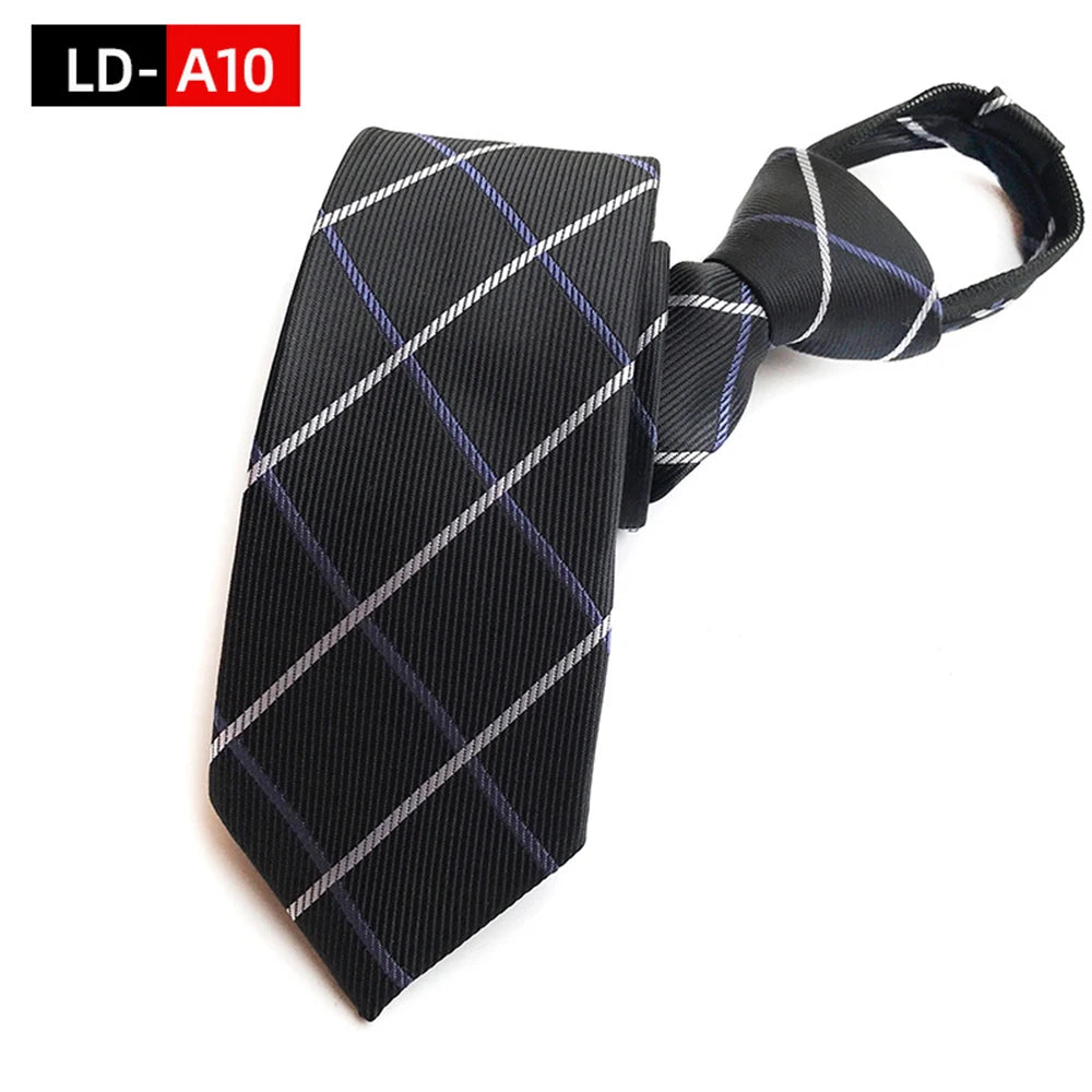 Corbata Preatada Con Cremallera Clásica De Negocios y Estilo Tico