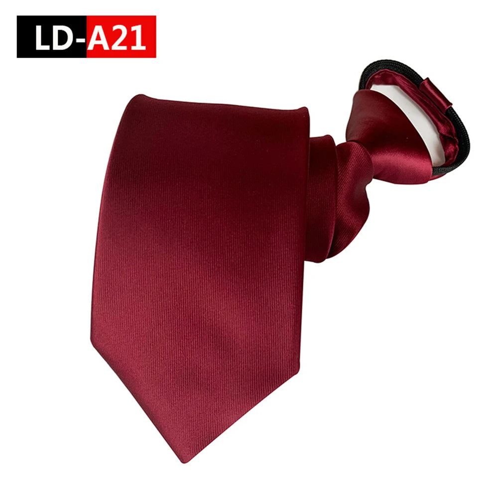 Corbata Preatada Con Cremallera Clásica De Negocios y Estilo Tico