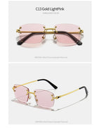 Gafas de Sol CATERSIDE | Cobre y Lentes Degradados Azules | Cuadradas Sin Montura | Lujo Unisex