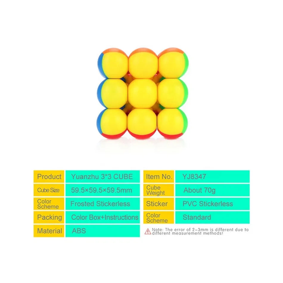 YuanZhu-Cubo mágico educativo para niños, juguete de rompecabezas, Cubo mágico ABS, YJ Little Ball 3x3, 3x3