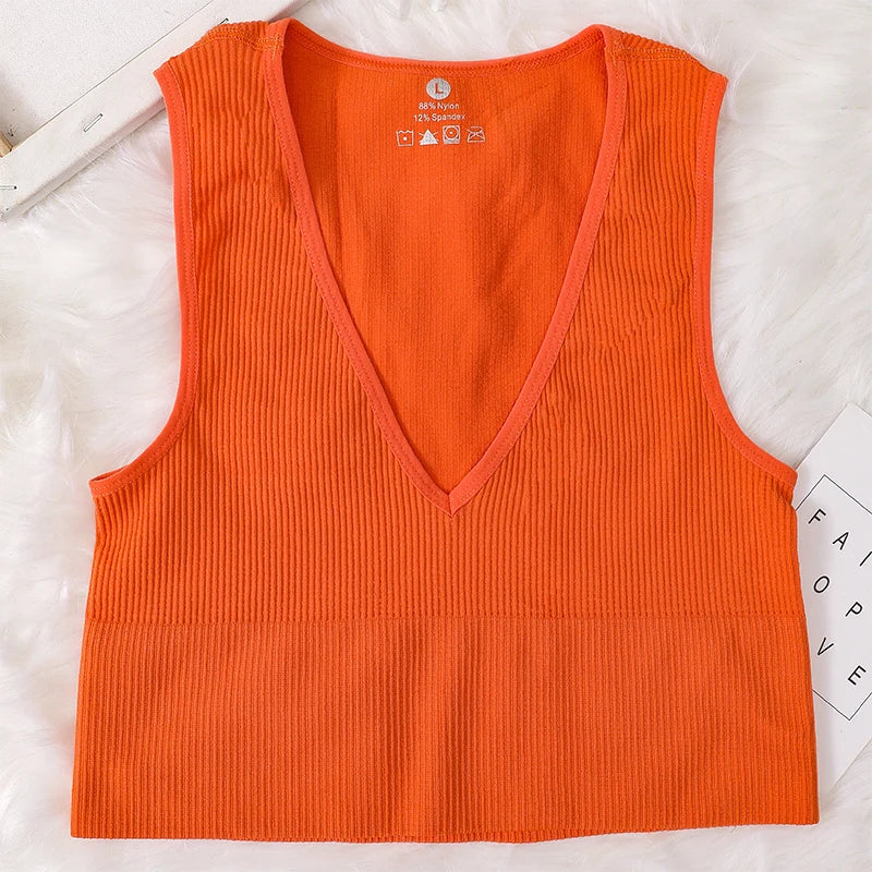 Top Corto Verano | Cuello V | Canesú Acanalado | Ticotrendy