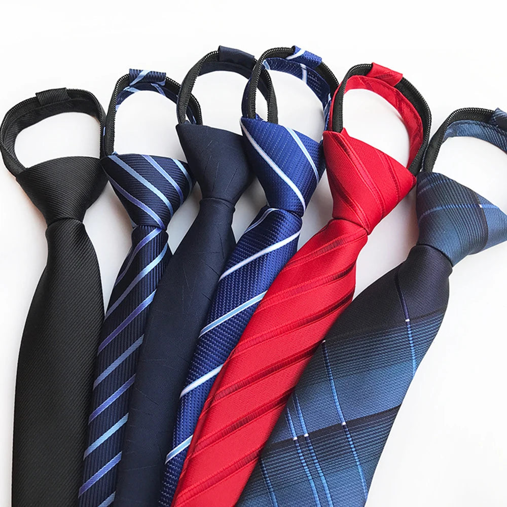 Corbata Preatada Con Cremallera Clásica De Negocios y Estilo Tico