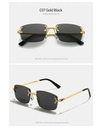 Gafas de Sol CATERSIDE | Cobre y Lentes Degradados Azules | Cuadradas Sin Montura | Lujo Unisex