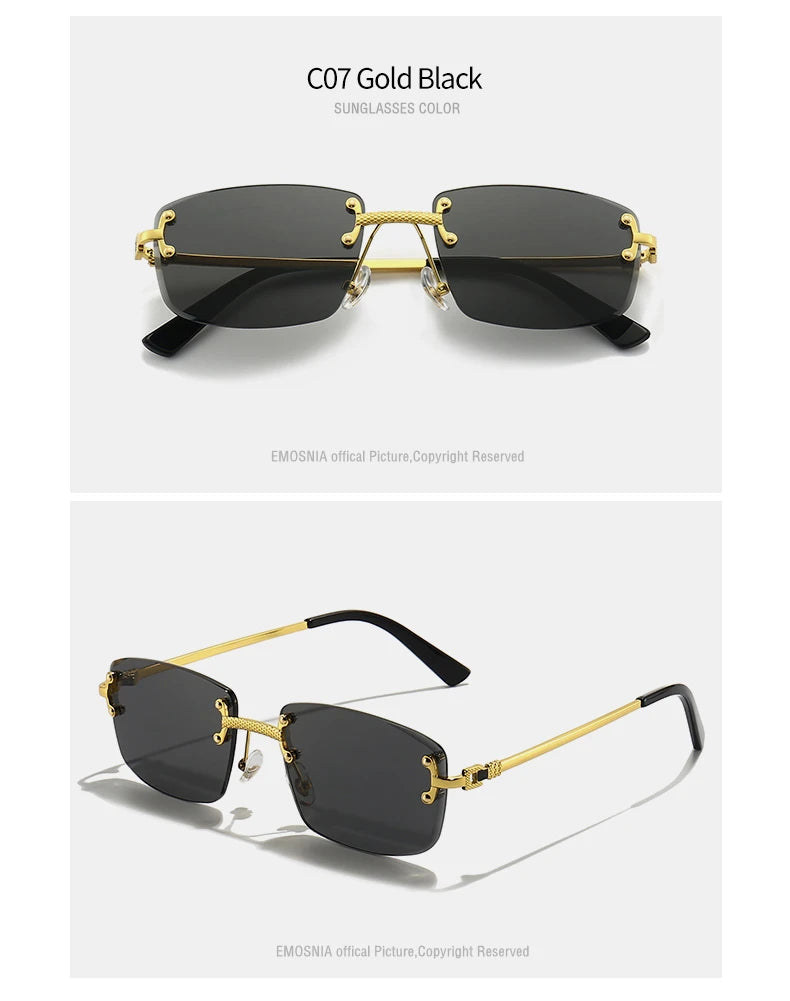 Gafas de Sol CATERSIDE | Cobre y Lentes Degradados Azules | Cuadradas Sin Montura | Lujo Unisex