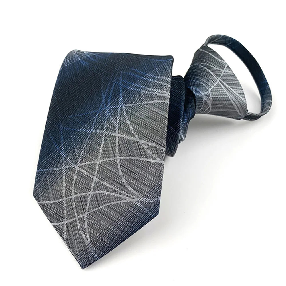 Corbata Preatada Unisex | Cremallera | Rayas y Floral | Cachemira
