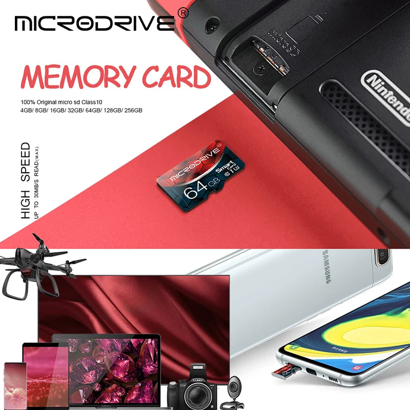 Tarjeta Micro SD Color Rojo | Clase 10 U3 V10 | Garantía 3 Años | Ticotrendy