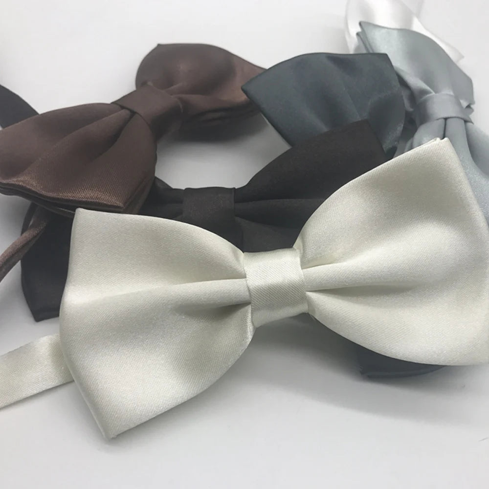 Pajarita ajustada para hombre, pajarita clásica de color negro y dorado, color rojo, verde, rosa, azul y blanco