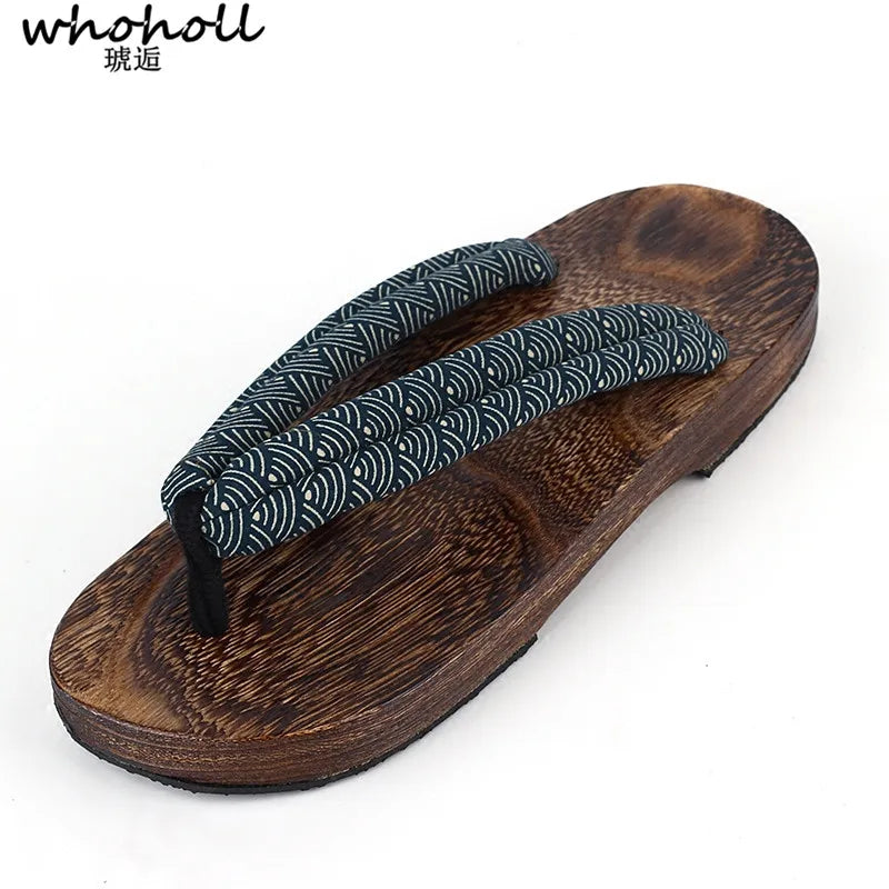 Sandalias Japonesas Geta Hombre Cosplay | Zuecos Madera Planos Novedad Verano