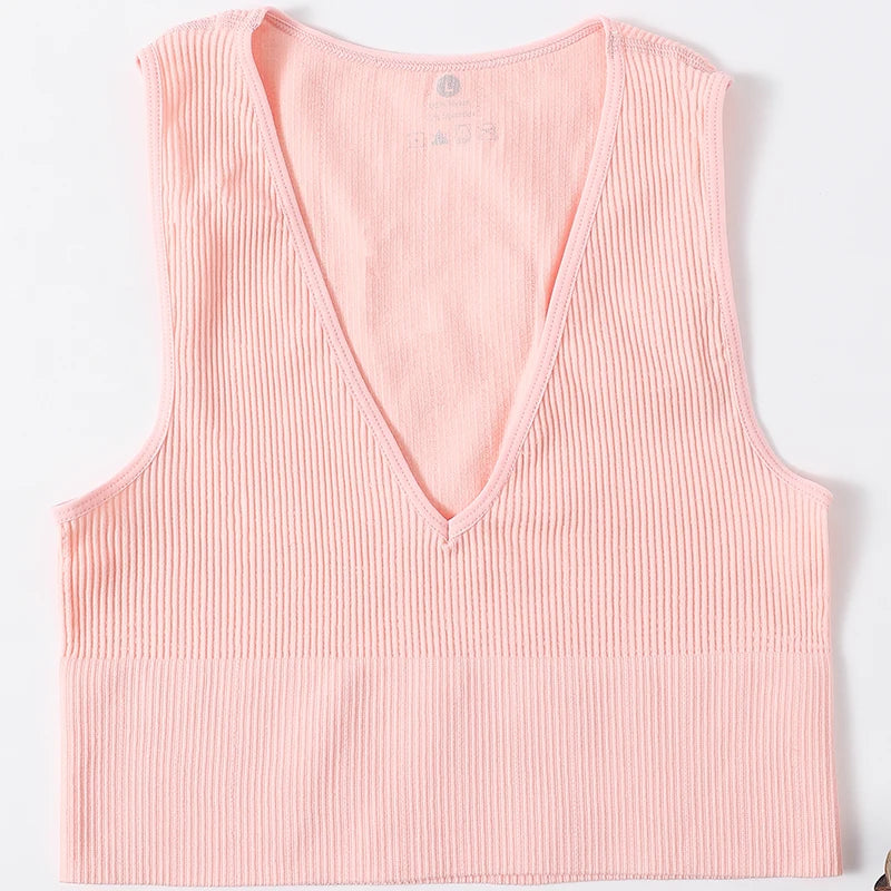 Top Corto Verano | Cuello V | Canesú Acanalado | Ticotrendy
