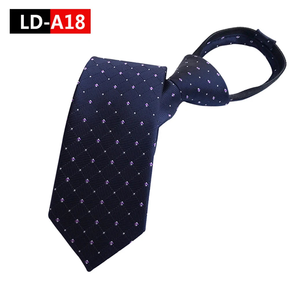 Corbata Preatada Con Cremallera Clásica De Negocios y Estilo Tico