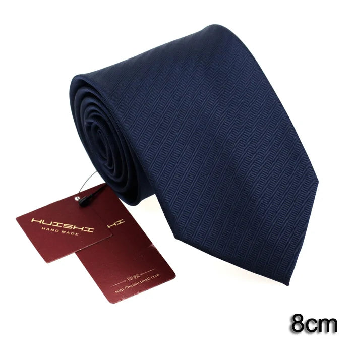 Corbata Jacquard Azul Oscuro Para Hombres Negocios Estilo Tico Elegante
