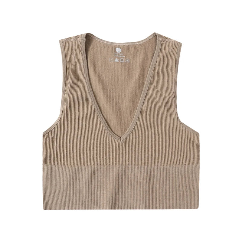 Top Corto Verano | Cuello V | Canesú Acanalado | Ticotrendy