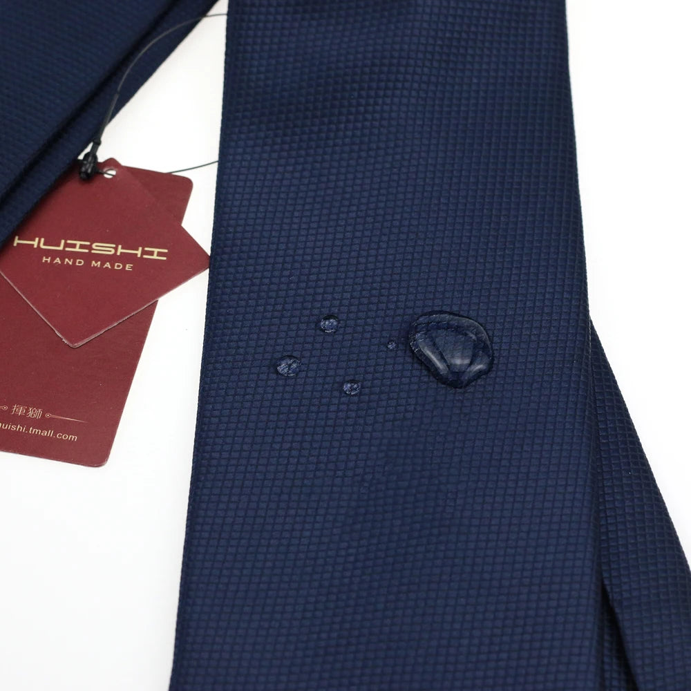 Corbata Jacquard Azul Oscuro Para Hombres Negocios Estilo Tico Elegante