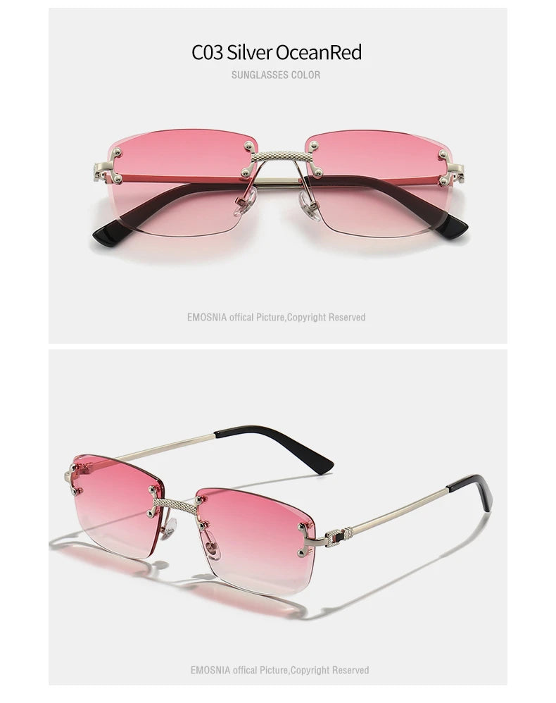 Gafas de Sol CATERSIDE | Cobre y Lentes Degradados Azules | Cuadradas Sin Montura | Lujo Unisex