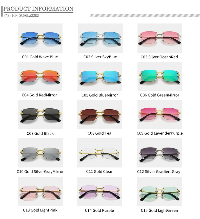 Gafas de Sol CATERSIDE | Cobre y Lentes Degradados Azules | Cuadradas Sin Montura | Lujo Unisex